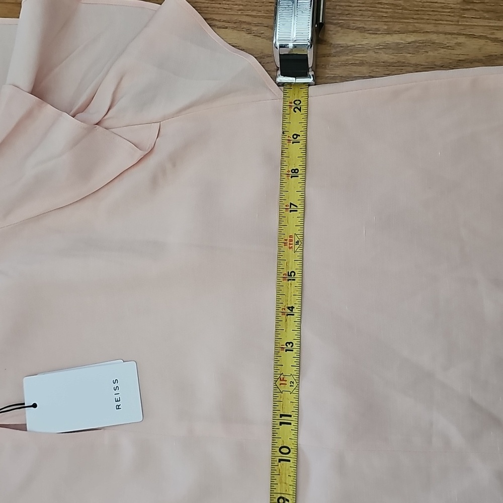 REISS BLOUSE NWT OFF SHOULDER‎ RUFFLE STRAPS ELEGANT PINK TOP - Picture 10 of 11